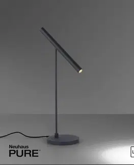 Designové stolní lampy PAUL NEUHAUS PURE TITUA LED stolní lampa černá, stmívatelná, nastavitelná 3000K