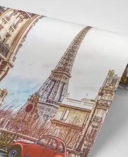 Samolepící tapety Samolepící tapeta pohled na Eiffelovou věž z ulice Paříže