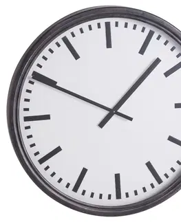 Stylové a designové hodiny Estila Retro nástěnné hodiny Ceides s černým kovovým rámem a ciferníkem 80cm