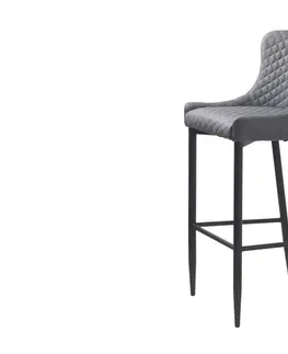 Barové židle Furniria Designová barová židle Hallie šedá