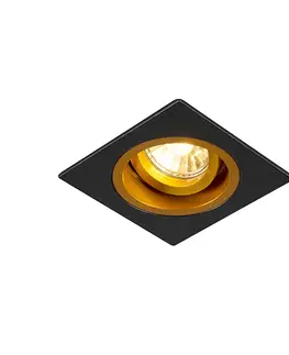 Podhledove svetlo Chytré zapuštěné bodové černé se zlatým čtvercem včetně Wifi GU10 - sklíčidlo