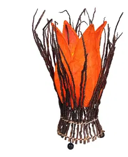 Stolní lampy Woru Květovaná stolní lampa Stella, oranžová