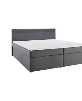 Americké postele Boxspring postel s topperem Rosa, 180x200, Antracitová