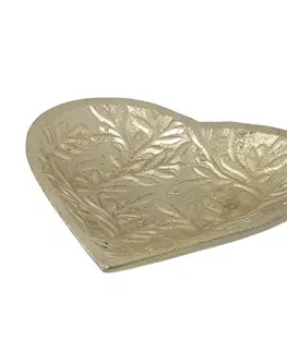 Mísy a misky Zlatá kovová mistička ve tvaru srdce Fancy Heart - 11*11*1,5 cm Clayre & Eef P830685