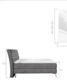 Postele Artelta Manželská postel ADEL Boxspring | 160 x 200 cm barevné provedení: Soft 17