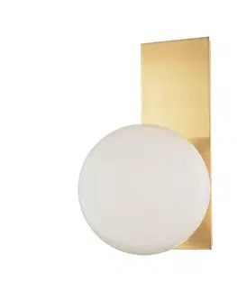 Designová nástěnná svítidla HUDSON VALLEY nástěnné svítidlo HINSDALE ocel/sklo staromosaz/matná G9 1x6W 8701-AGB-CE