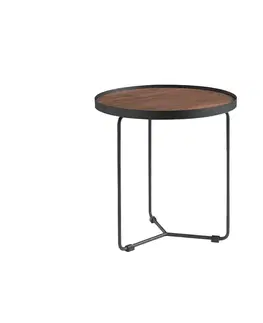 Luxusní a designové příruční stolky Estila Moderní kulatý příruční stolek Forma Moderna dřevěný hnědý 50cm