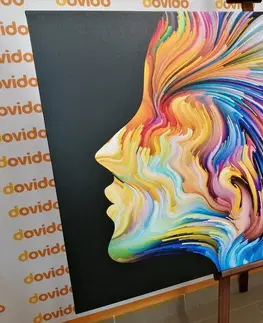 Abstraktní obrazy Obraz barevný profil ženské tváře