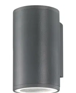 Moderní venkovní nástěnná svítidla NOVA LUCE venkovní nástěnné svítidlo NODUS tmavě šedý hliník skleněný difuzor GU10 1x7W 220-240V IP54 bez žárovky světlo dolů 773221