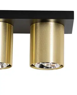 Bodova svetla Moderní stropní bodové svítidlo černé se zlatým 3-světlem - Tubo