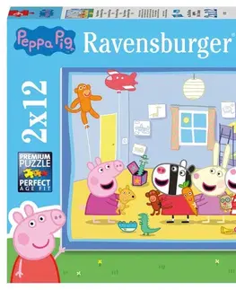 Hračky puzzle RAVENSBURGER - Prasátko Peppa: Peppino dobrodružství 2x12 dílků