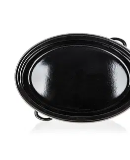 Pečicí formy Banquet 2dílný oválný smaltovaný pekáč CULINARIA Black, 38 cm