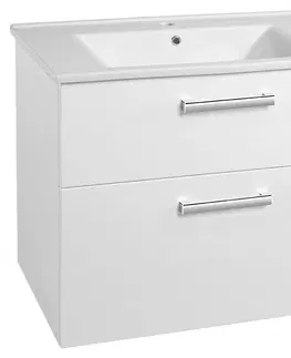 Koupelnový nábytek AQUALINE VEGA umyvadlová skříňka 82x67,6x43,6cm, 2xzásuvka, bílá VG083