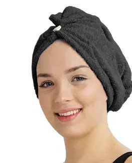 Ručníky Rychleschnoucí froté turban na vlasy černá