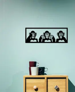Bytové doplňky a dekorace Wallity Nástěnná dekorace Three Monkeys černá - S