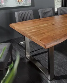 Jídelní stoly LuxD Luxusní jídelní stůl z masivu Massive II New Honey 200cm