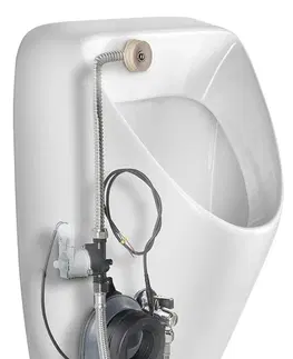 Pisoáry Bruckner SCHWARN urinál s automatickým splachovačem 6V DC, zadní přívod, zadní odpad 201.722.4