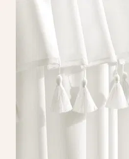 Hotové závěsy Bílý závěs ASTORIA se střapci na průchodky 140 x 280 cm