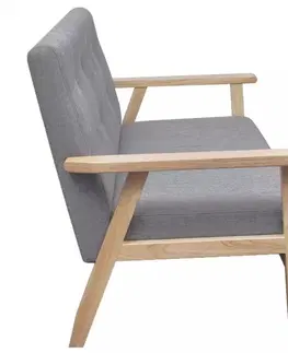 Pohovky Dvoumístná sedačka textil / dřevo Dekorhome Modrá