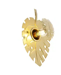 Nastenna svitidla Designové nástěnné svítidlo starožitné zlaté - Carballo