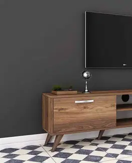 TV stolky Sofahouse Designový TV stolek Einya 180 cm vzor ořech - skladem