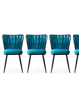 Kuchyňské a jídelní židle Sada jídelních židlí 158 černá modrá