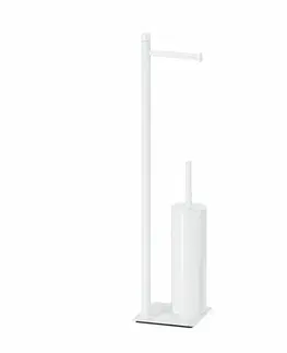 WC štětky GEDY TR3222 Trilly stojan s držákem na toaletní papír a WC štětkou, hranatý, bílá matná