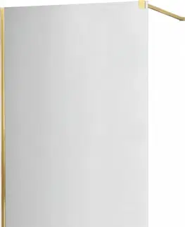 Sprchové zástěny MEXEN/S KIOTO Sprchová zástěna WALK-IN 110x200 cm 8 mm, zlatá, zrcadlové sklo 800-110-101-50-50