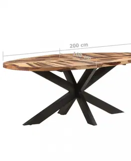 Jídelní stoly Jídelní stůl akácie / černá Dekorhome 240x100x75 cm
