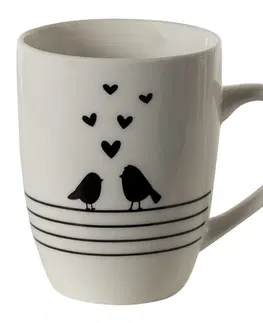 Hrnky a šálky Porcelánový hrnek s ptáčky Love Birds - 12*8*10 cm / 350 ml Clayre & Eef LBSMU