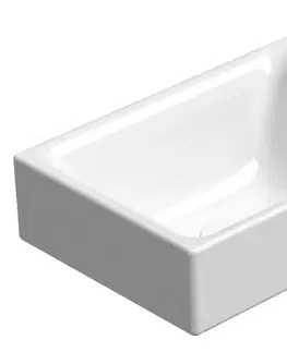 Umyvadla GSI NUBES keramické umývátko 40x23cm, bez otvoru, bílá ExtraGlaze 9636011