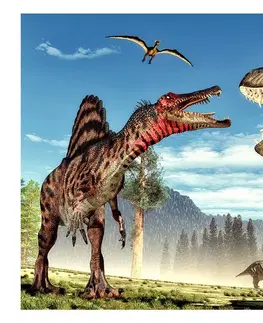 Fantasy tapety Fototapeta dinosauři - Fighting Dinosaurs