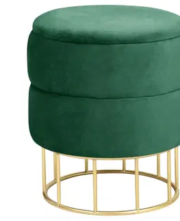 Taburety Ak furniture Taburet ELZA samet zelený