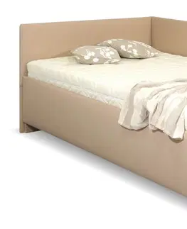 s úložným prostorem Rohová zvýšená čalouněná postel Ryana, s úložným prostorem, 90x200