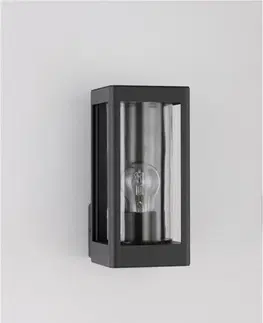 Rustikální venkovní nástěnná svítidla NOVA LUCE venkovní nástěnné svítidlo FIGO tmavě šedý hliník a čiré sklo E27 1x12W 220-240V bez žárovky IP54 9060192