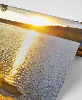 Samolepící tapety Samolepící fototapeta západ slunce nad jezerem
