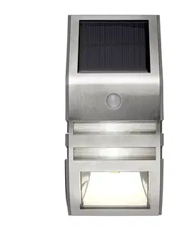 Solární lampy s pohybovým čidlem STAR TRADING Solární LED nástěnné světlo Wally, BWM
