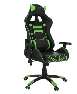 Kancelářské židle Kancelářské/herní křeslo GILIB, černá/zelená