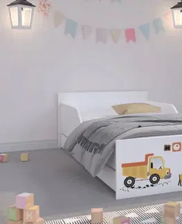 Dětské postele Dětská postel pro malého milovníka stavebních strojů 160 x 80 cm