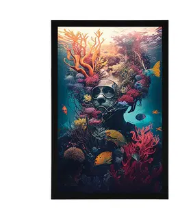 Podmořský svět Plakát surrealistický potápěč