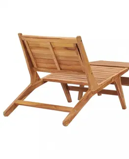 Zahradní křesla a židle Zahradní židle s podnožkou teakové dřevo Dekorhome