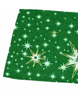Ubrusy Ubrus Vánoční, Zářivé hvězdy, zelené 35 x 35 cm
