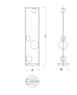 Designové stojací lampy LUCIS stojanové svítidlo PALA 1x60W + 1x48W + 2x33W G9 sklo černá opál LR.11.P4.45M