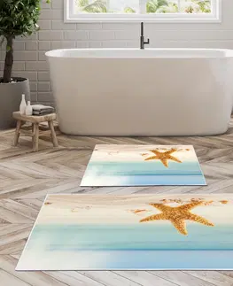 Koupelnové předložky L'essentiel Sada 2 kusů koupelnových předložek Starfish modrá/béžová