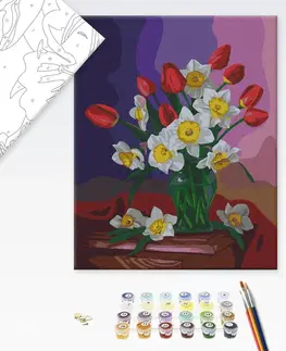 Květy Malování podle čísel květiny tulipánů a narcisů
