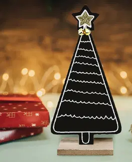 Vánoční ozdoby Tutumi Dřevěná dekorace vánoční stromeček černá
