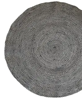 Koberce a koberečky Přírodně - černý kulatý jutový koberec Bunio - Ø 160 cm Chic Antique 16887-24