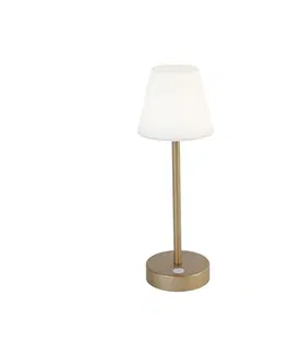 Stolni lampy Mosazná stolní lampa včetně LED dobíjecí s dotykovým stmívačem - Renata