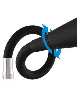 Kuchyňské baterie SLEZAK-RAV Vodovodní baterie dřezová s flexibilním ramínkem se sprchou COLORADO, Barva: chrom/černá, Rozměr: 1/2'' CO106.5/13