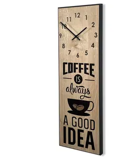 Kuchyňské hodiny Moderní dřevěné kuchyňské hodiny Coffee Idea